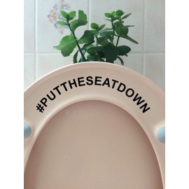 Hashtag Put The Seat Down Novelty Funny Toilet Seat Sticker/Lid Decal Bathroom Décor (Black)