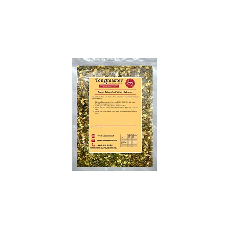 Green Jalapeno Flakes (6x6mm) - 50g