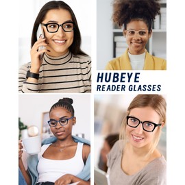Hubeye 3 Pack Oprah Style Oversized Reading Glasses for Women Men Blue Light Blocking, Ladies Stylish Retro Square Large Computer Readers+1.0