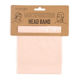 Myga Headband - Elastic Stretch Headband for Yoga, Sports and Fitness - Multipurpose Accessory Hair Scrunchie, Neck Gaiter and Face Cover Balaclava for Girls, Teens and Women - Sand