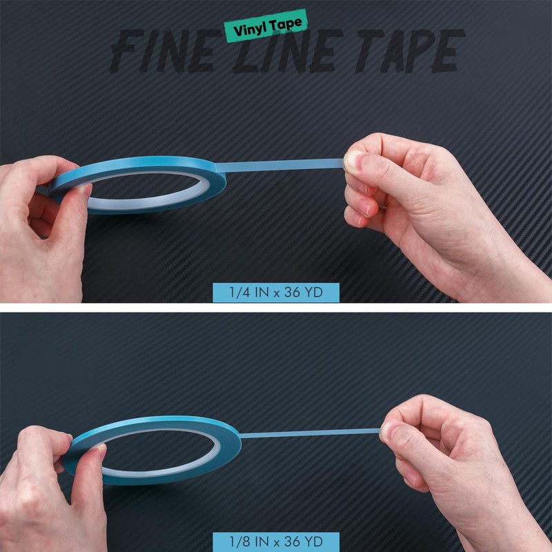 FOSHIO 4 Rolls Fine Line Tape, 2 Rolls 1/4 in