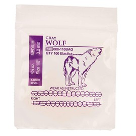 American Orthodontics Elastics Wildlife Wolf | Medium, 4.5 Oz, 1/8" Size, 100 Packs Per Box, 10,000 Total | Made in The USA | Exacting Dimensions, Precision Cutting, Top Quality Latex Tubing