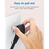 Flat Plug 1Ft Short Extension Cord, 90-Degree Plug Low Profile