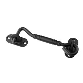 WINSOON 4 inch Hook and Eye Latch for Door, Privacy Eye Hook Latch, Rust-Resistant Metal Gate Latch, for Indoor and Outdoor, Gates, Bedrooms, Bathrooms, Sliding Doors, Fences, Windows, etc.(Black)