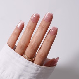 KQueenest Cat Eye Press On Nails Short Coffin, 30 Pcs Pastel Pink Press On Nails Summer, Sparkly Fake Nails With Glue, Luxury Glitter Nails Press ons, Reusable Stick on Nail for Women Weddings