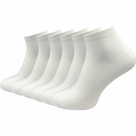 GAWILO Women's Quarter Socks (6 Pairs) | Breathable & Reinforced Short Socks | No Pressing Seam Over the Toes, White