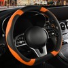 Binsheo Microfiber Leather D Shaped Steering Wheel Cover, Breathable, Anti