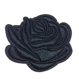 PEPPERLONELY 5 Parches Bordados de Rosas para Planchar en el Vestido, Sombrero, Bolsa, Vaqueros, Manualidades, Accesorios de Ropa, Color Negro, 5,5 x 6,6 cm