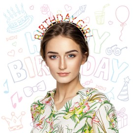 scicent 33708 Rhinestone Hair Band Elegant Birthday Headband Crystal Hair Accessories for Women Girls Wonderful Birthday Gift