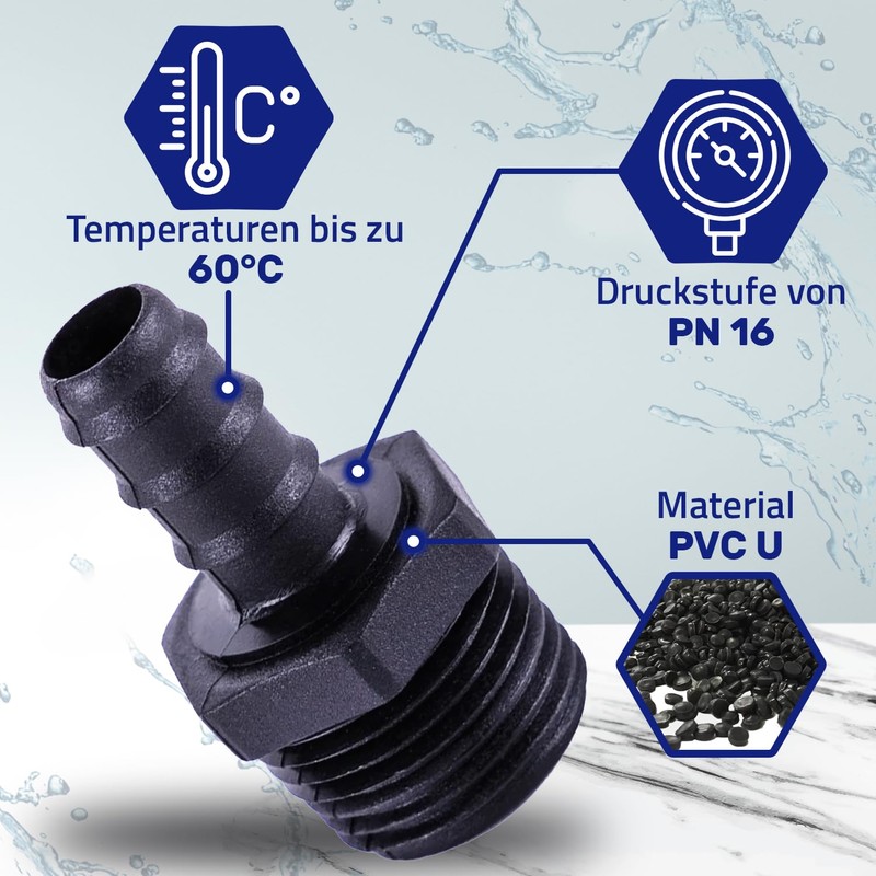 Hose Nozzle with Diameter 30 mm and Male Thread 1/2
