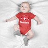 Purple Print House Denmark Flag Football Babygrow Dansk Soccer Fodbold