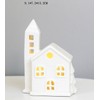 Beihaoer Ceramic Village LED Church Light House Snow Scene Xmas