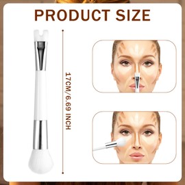 U-shaped Nose Brush, Soft 2-in-1 Precision Contour Brush for Shaping and Defining Nose Cheekbones Double Sided Makeup Brush for Blush and Shadow Highlights