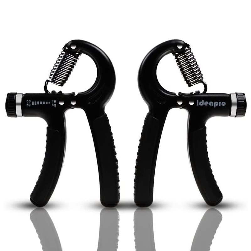 IDEAPRO 2pcs Adjustable Hand Grip Exerciser (10-50kg) - Strengthen Grip,