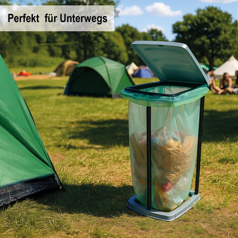 com-four® Bin Bag Stand with Lid - Ideal for Home,