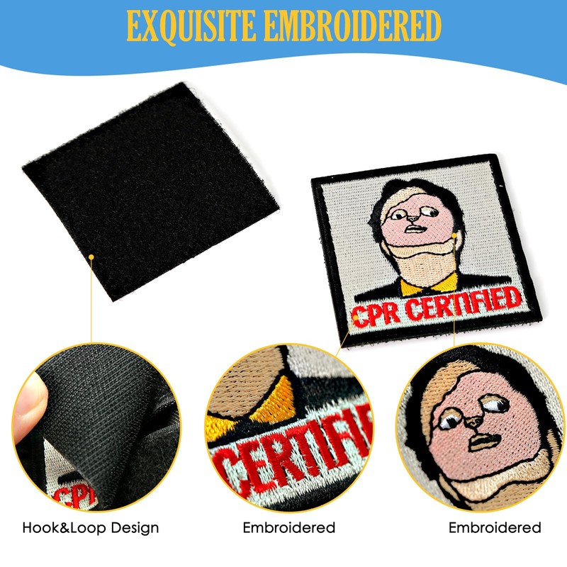 CPR Certified Patch, 2 Pcs Embroidered Morale Patches with Hook