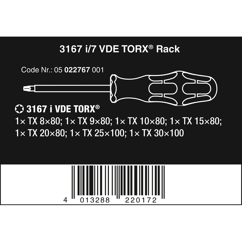 Wera 3167 i/7 VDE Insulated Torx Screwdriver Set Stainless Steel