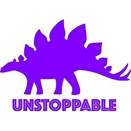 Stegosaurus Bedroom Wall Decal - "Unstoppable" Dinosaur Quote for Bedroom Walls - 20"x15" - Dino Décor for Boy's Room