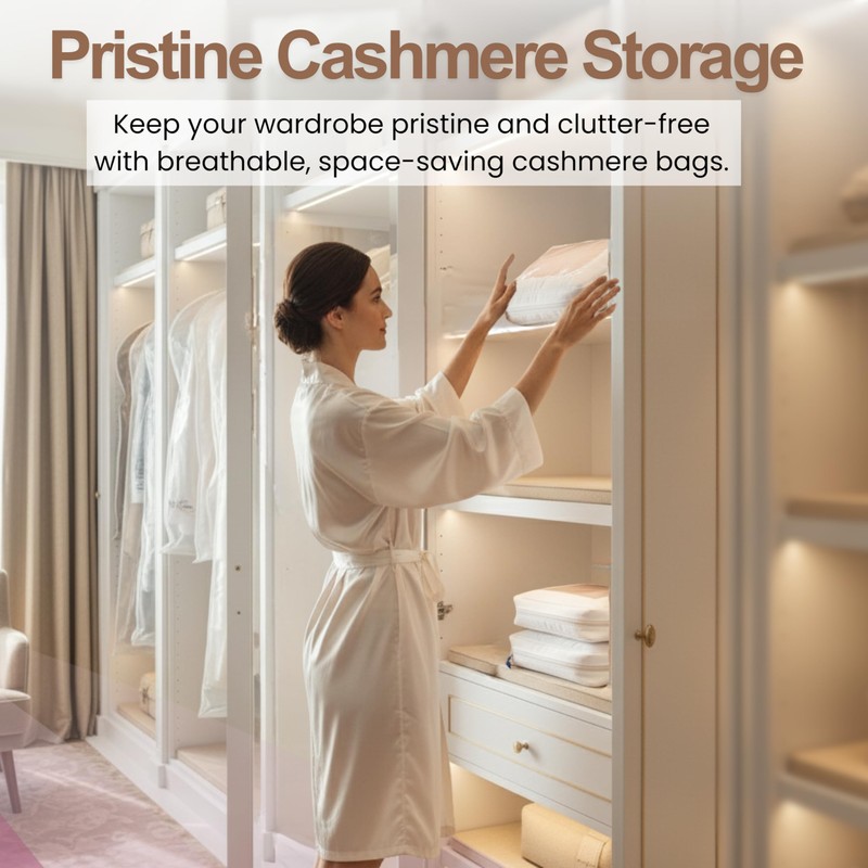 The Cashmere Choice Cashmere Storage Bags for Clothes, Sweaters, Scarves