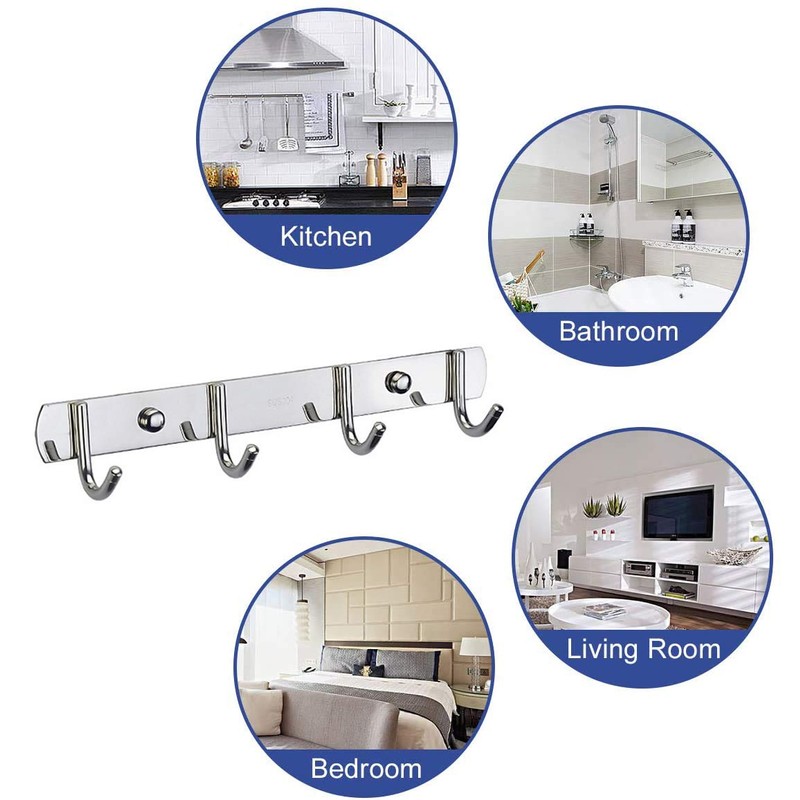 Grizef 4 Hooks 11inch SUS304 Stainless Steel Coat Hanger Clothes