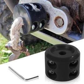 Car Rubber Winch Stopper for Cable Hook, Silicone Cable Saver Hook Stopper Line for ATV UTV Truck, Prevent Pulling Bounce, Shock Absorber with Allen Wrench, Quick Installation Tool (Black)