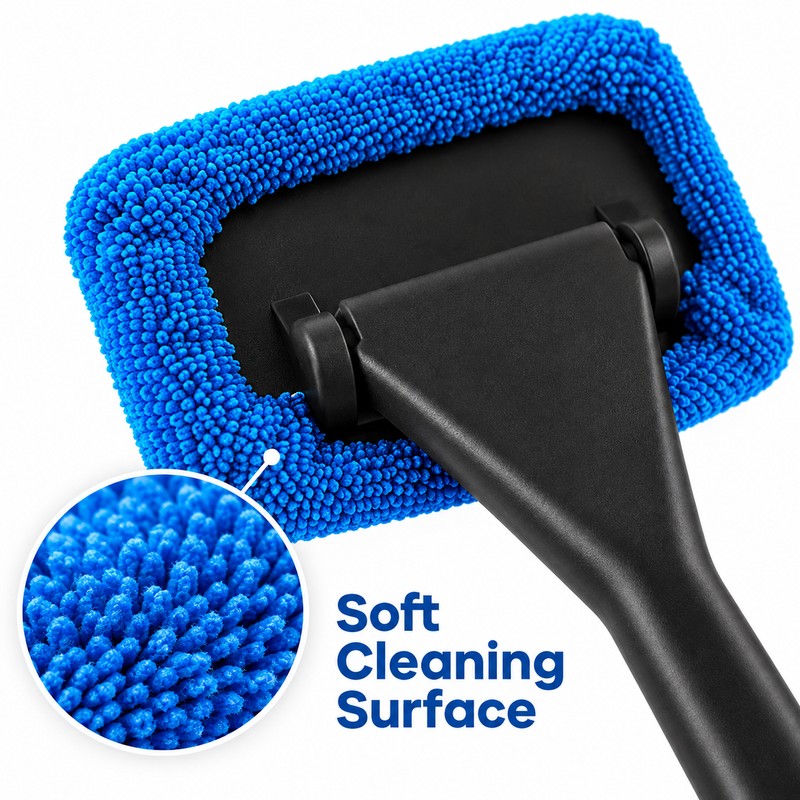 Car Window Cleaner Brush with Long Handle – Windshield Glass