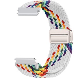 Issinlky 18 mm 20 mm 22 mm Nylon Braided Bracelet, Quick Release Elastic Bracelet for Women Men, 22 mm