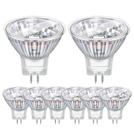 Pack of 8 MR11 GU4 Halogen Reflector Bulb 12V 10W, 35mm*35mm, Dimmable Halogen Spotlight Warm White 2800K, 100LM, GU4 Bi-Pin Base, 38°Beam Angle, for Hallway, Cabinet Lighting, Landscape Lighting