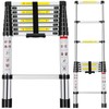 Telescoping Ladder, 8.5FT Aluminum Extension Ladder with 2 Replacement of