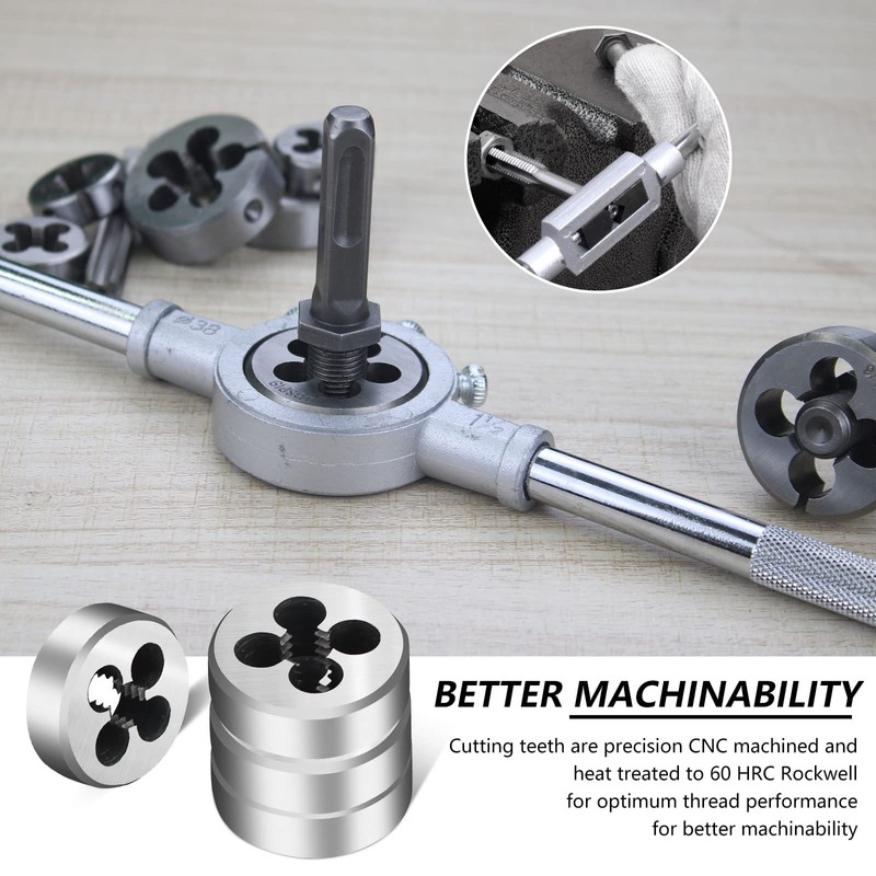 WAKUKA 110 Piece Tap and Die Set（SAE&METRIC）Threading Tool Set With