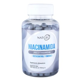 Niacinamida (Nicotinamida) + Resveratrol + Omega 3 | 120 Softgels | Natgel