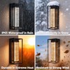 16 Inch Modern Outdoor Wall Sconce, Matte Black Waterproof Exterior