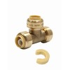 EFIELD Push-Fit Fitting 1/2" Tee to Connect Pex, Copper, CPVC