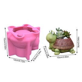 Moldes de silicona para macetas de tortuga 3D, maceta suculenta de tortuga, moldes de hormigón, molde de arcilla de cemento de yeso de Cactus DIY