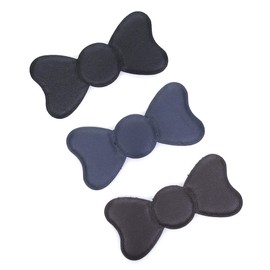 Kamipita Faux Leather Cute Hair Clip, Hairpins, Hair Elastic, Short Hair, Stylish, Non-Retaining, Faux Leather, Faux Fur, Cute (Mini Ribbon) (Faux-Leather Black)