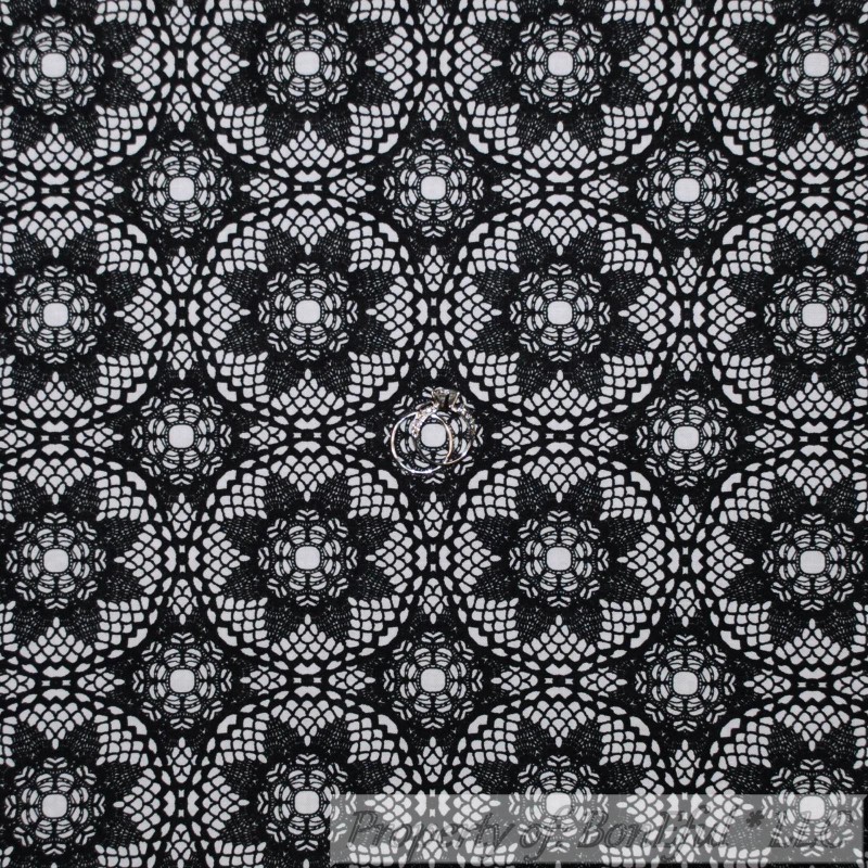 Quilting Treasures BonEful FABRIC FQ Cotton Quilt White Black B&W