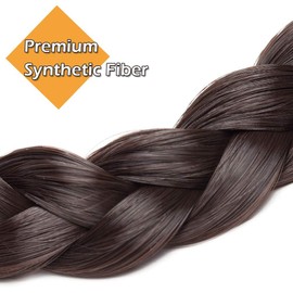 Hair Plait Hairband in Dark Brown Braided Headband Elastic Synthetic Twist Front Hairpiece Accessory