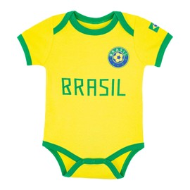 Cnins Brazil Soccer Baby Outfits 12-18 Months | Unisex Infant Brasil Football Onesie for Photography (CN-NBZS, 12-18M)