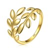 ANNA NUCCI Gold Olive Leaf Adjustable Thumb Rings for Women, 925 Sterling Silver Rings Plated 18k Gold, Birthday Mother's Day Gifts for Women/Her/Sister/Mum/Friend, with Jewellery Boxe