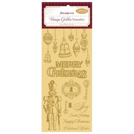 Stamperia - Vintage Golden Transfer for Scrapbooking, Albums, Card Making, Bullet Journalling and More, Golden Foil Transfer for Decoration, Easy to Apply (Merry Christmas)