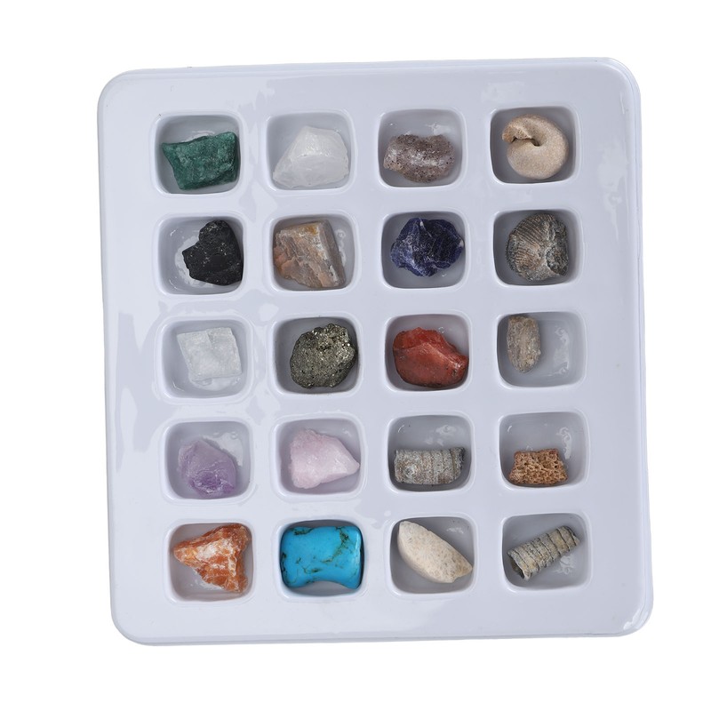20pcs Rock Stone Colletction Kit for Boys Girls Exquisite Science