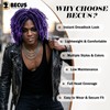 Mens Purple Dreadlock Wig 12" Short Locs Wig for Cosplay