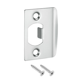 sourcing map D-Type Door Strike Plate, 57mm x 45mm 201 Stainless Steel Latch Deadbolt Strike Plate for Door Frame Door Jamb, Silver