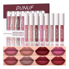 Set De Pintalabios Mate Con Tubo Esmerilado De 8 Colores