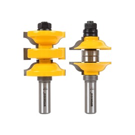 Yonico Entry Door Router Bits Set Rail and Stile 2 Bit Roundover Bead 1/2-Inch Shank 12266