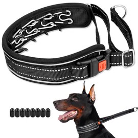 Mayerzon Martingale No Pull Dog Collar, Reflective Walking Collar for Large Medium Dogs Pitbull Belgian Malinois Doberman That Pull, Anti Pull Dog Collar with Buckle for Training Hunting