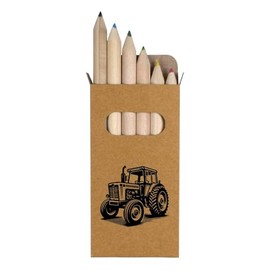 Azeeda 6 x 'Farm Tractor' Short 85mm Pencils/Coloured Pencil Set (PE00067272)
