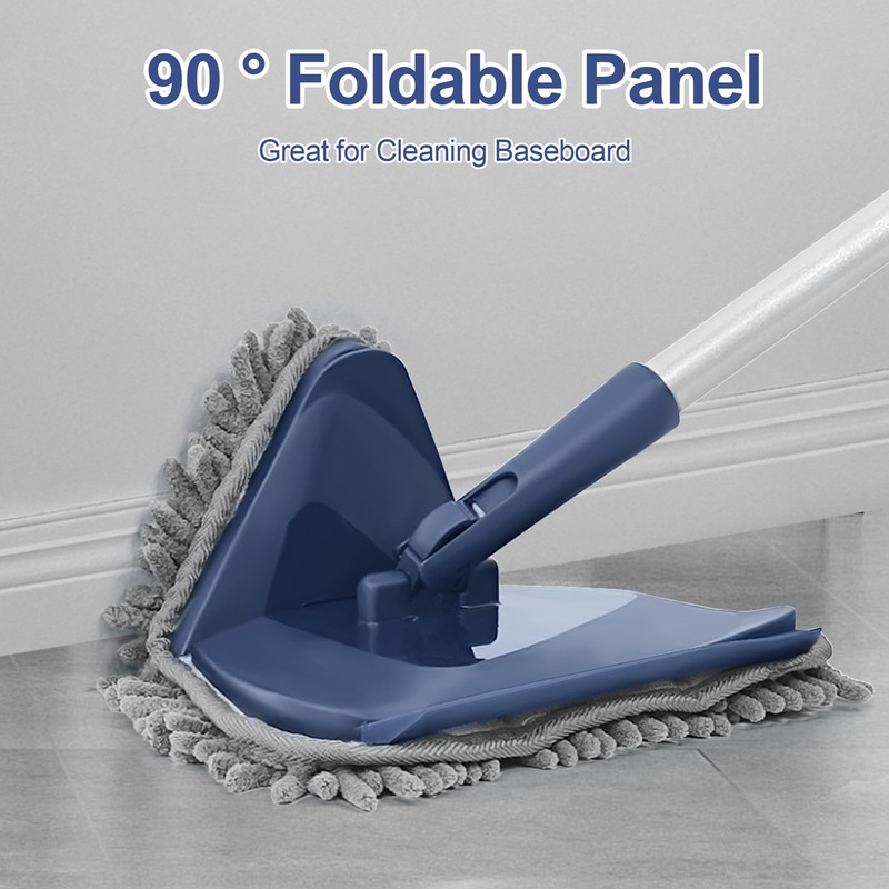TRENNCHI Wall Cleaner Mop with 82" Handle, 360° Rotating Triangle