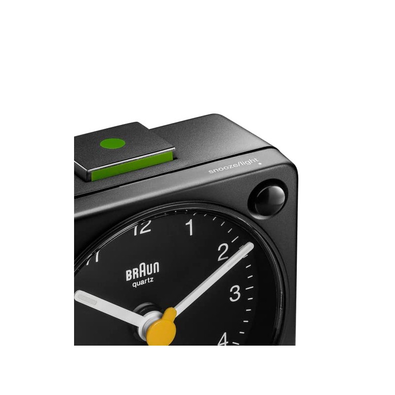 BRAUN/Brown Analog Alarm Table Clock BC02XB, Black, Modern