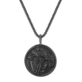 COAI Obsidian Patron Saint Pendant, Obsidian, Obsidian